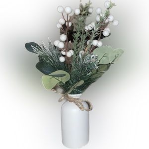 16" Berry & Pine Needle Arrangement in Ceramic Vase by Ashland®